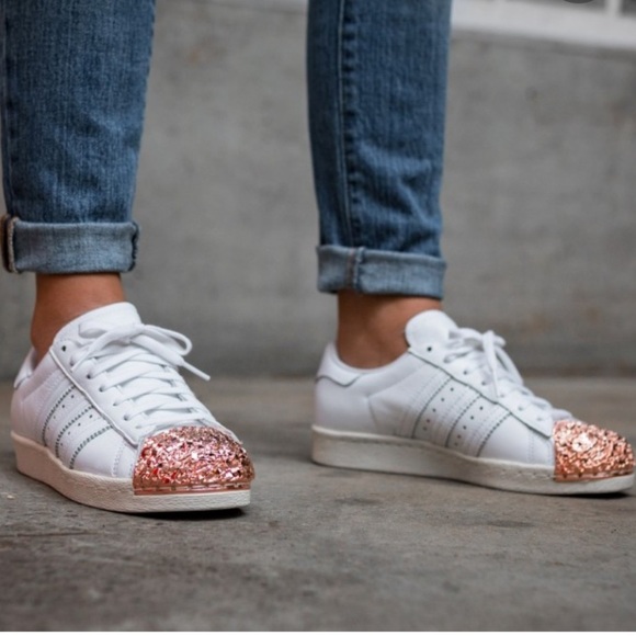 rose gold superstar shoes